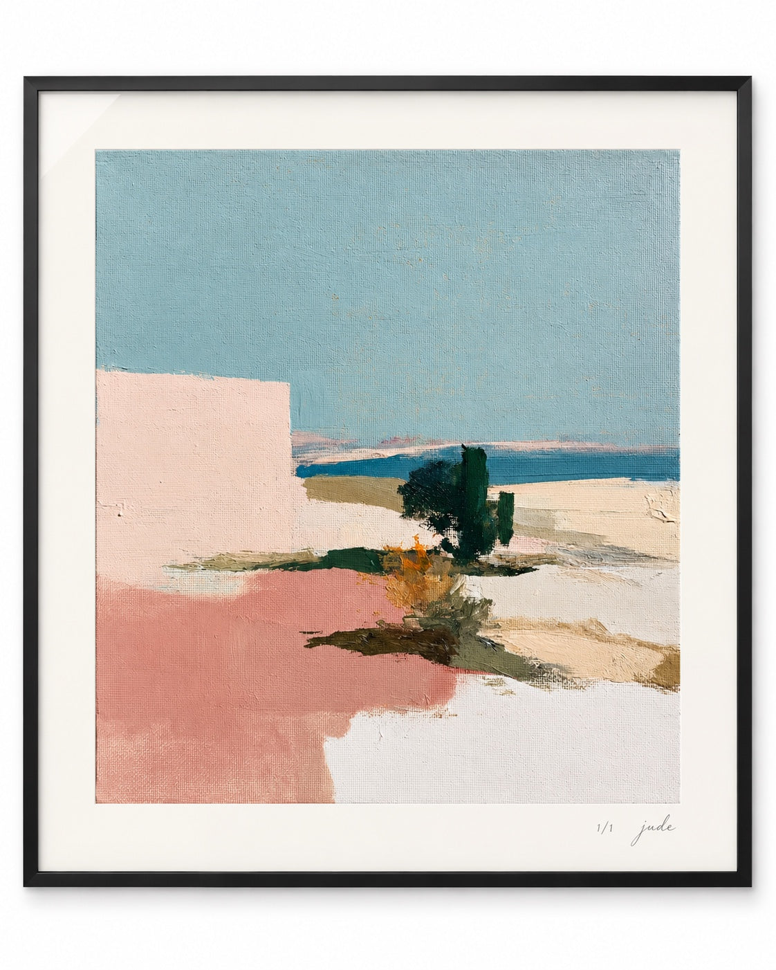 Mélancolie, tirage exclusif 1/1 signé JUDE, cadre noir, 60 × 60 cm